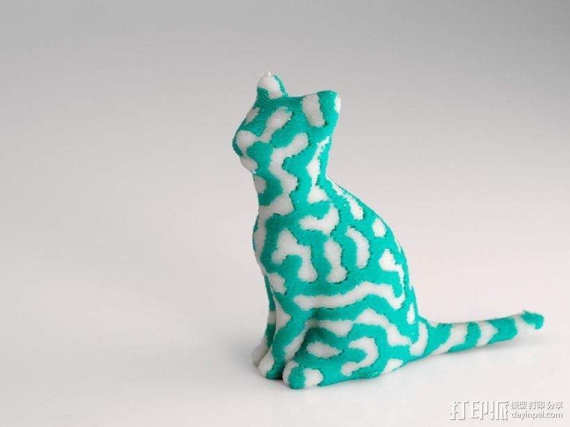 双色猫 3D打印模型渲染图