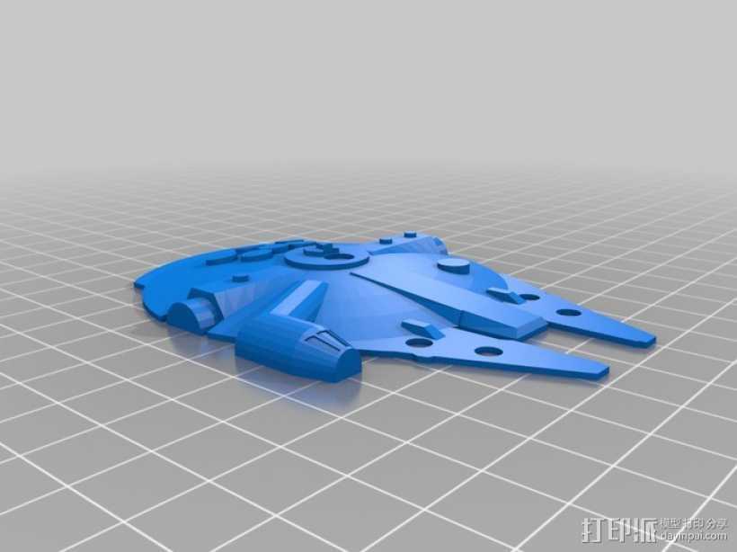 千年隼号星际飞船 3D打印模型渲染图