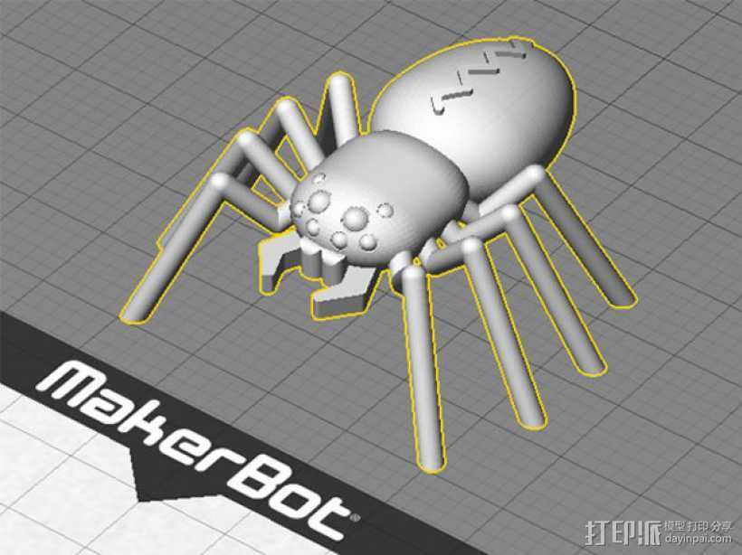 蜘蛛 3D打印模型渲染图