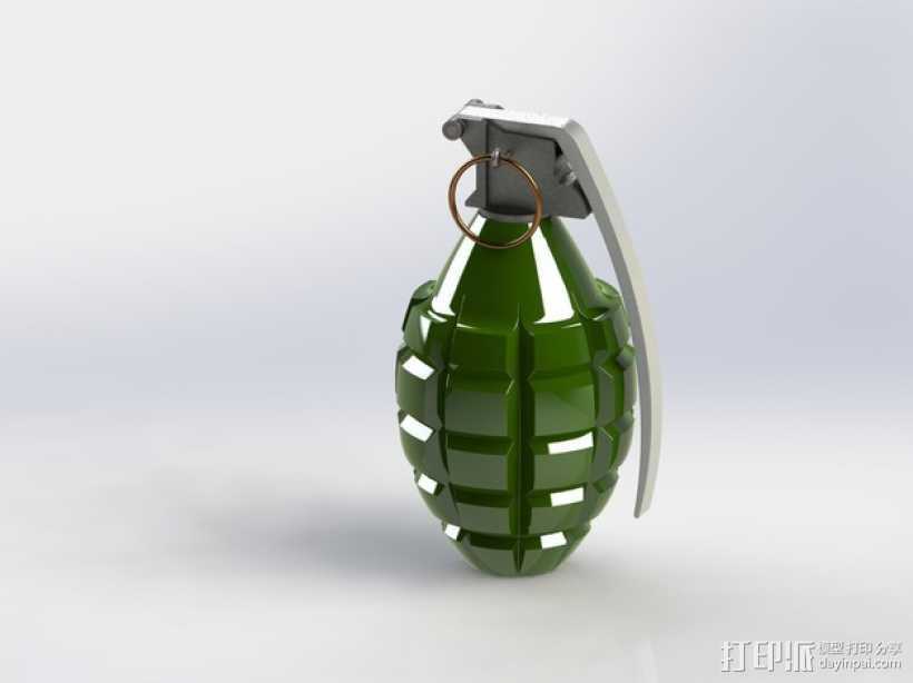 手榴弹 3D打印模型渲染图