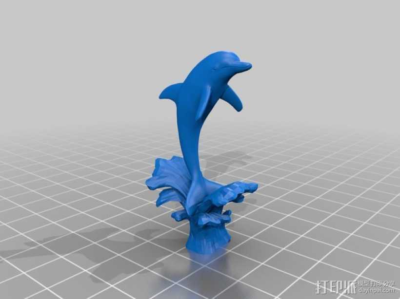 海豚 3D打印模型渲染图