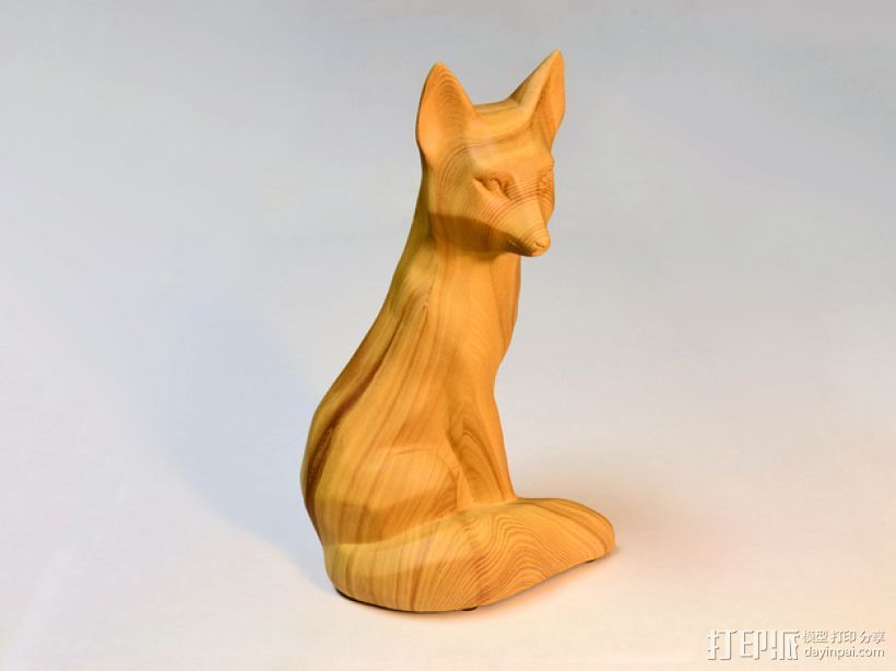 木质狐狸 3D打印模型渲染图