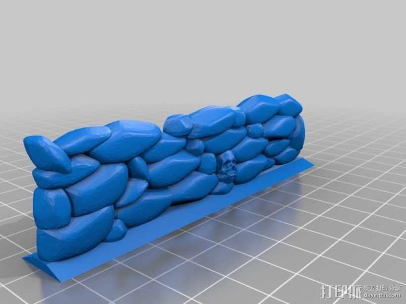 骷髅头石墙 3D打印模型渲染图