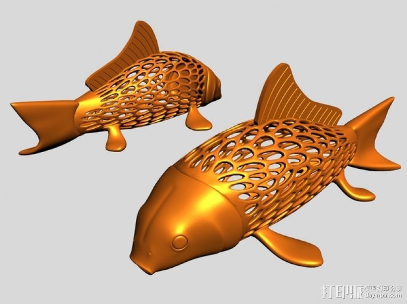 鲤鱼 3D打印模型渲染图