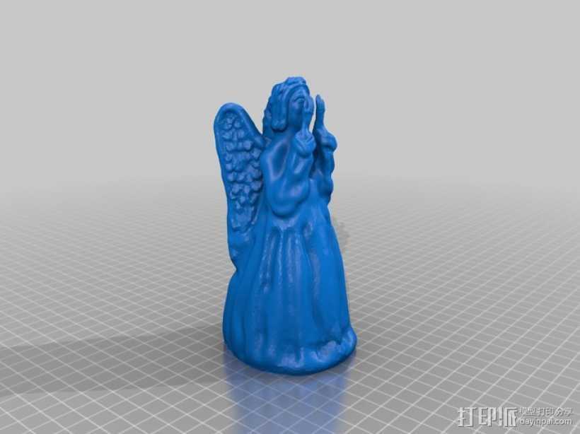 哭泣的天使 树顶装饰 3D打印模型渲染图