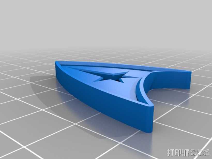 星际迷航徽章 3D打印模型渲染图