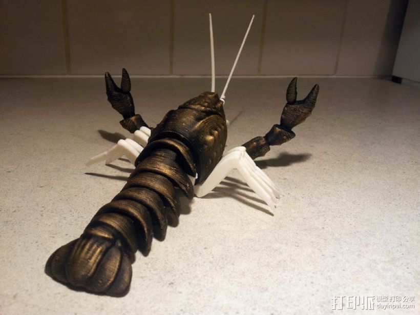 大龙虾 3D打印模型渲染图