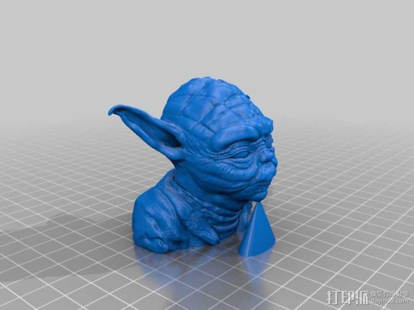 尤达大师雕塑 3D打印模型渲染图