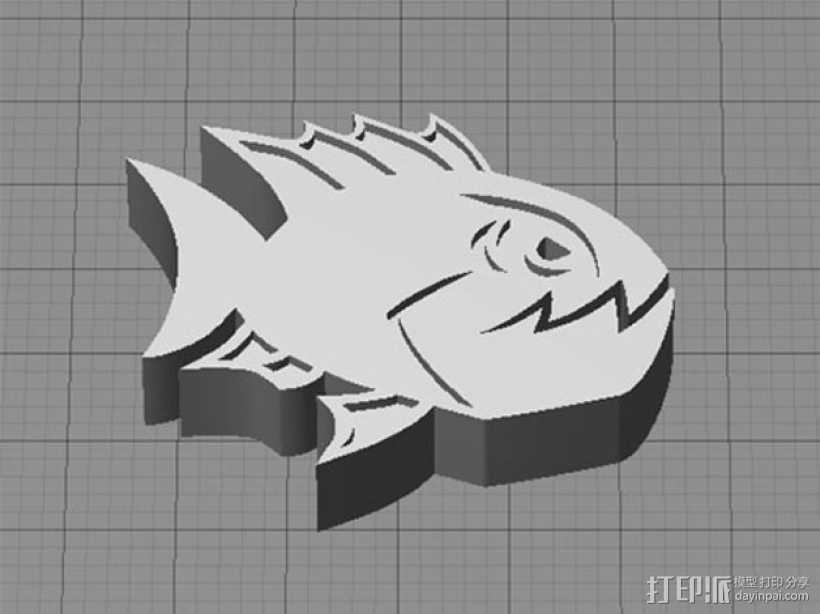 愤怒的鱼 3D打印模型渲染图