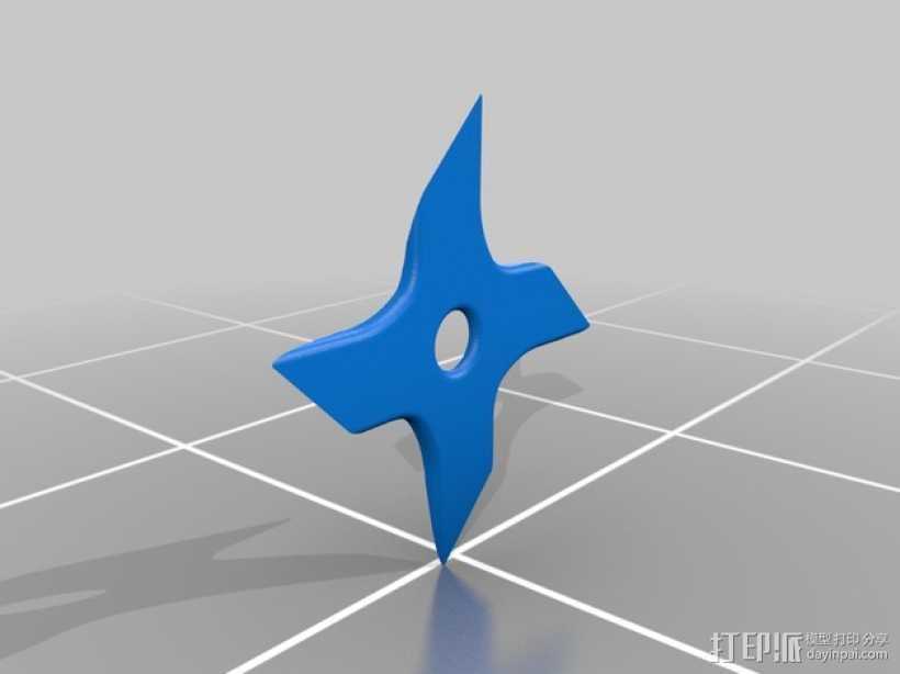 四角星飞镖 3D打印模型渲染图