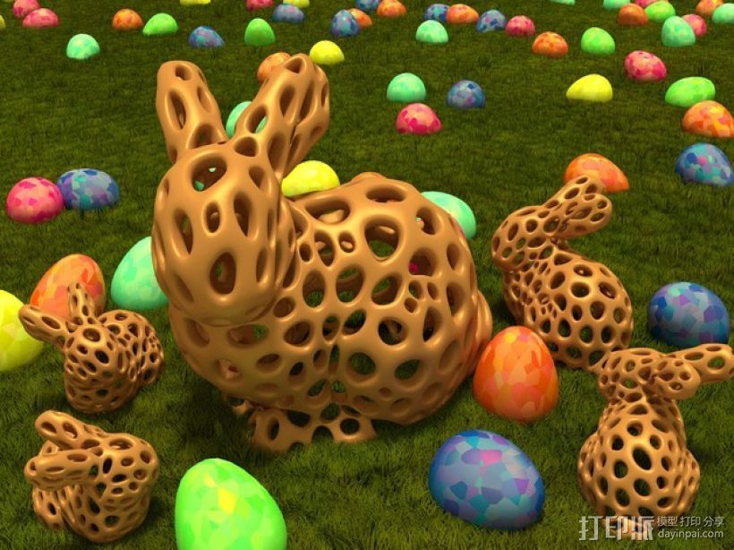 斯坦福兔子  3D打印模型渲染图