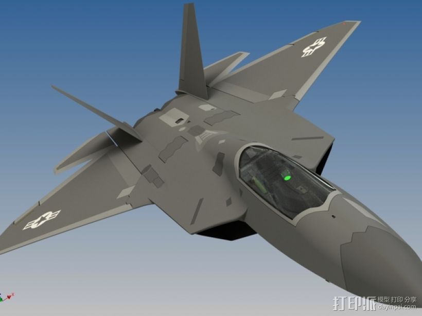 F-22 猛禽战斗机 3D打印模型渲染图