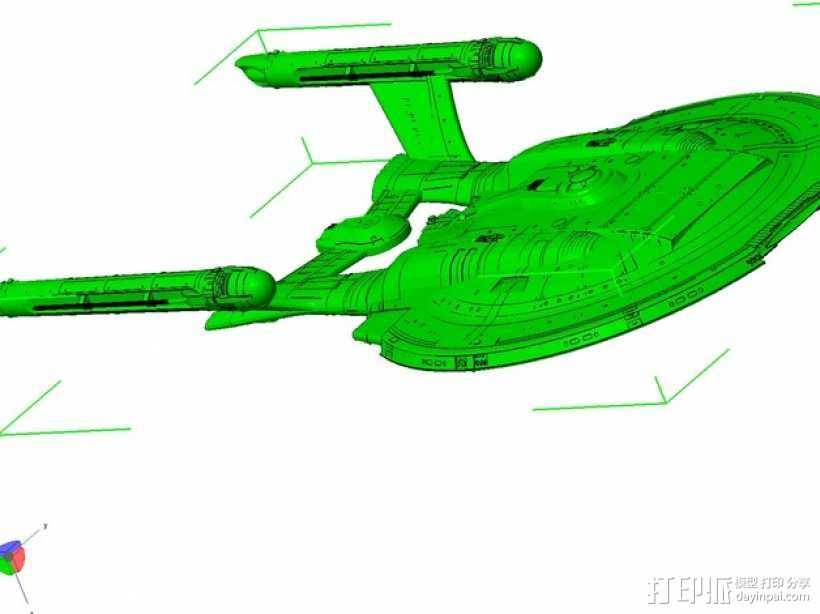 星际争霸 Enterprise NX-01 v2飞船 3D打印模型渲染图