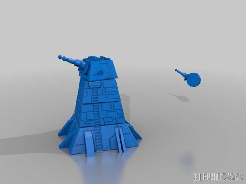 激光炮塔 3D打印模型渲染图