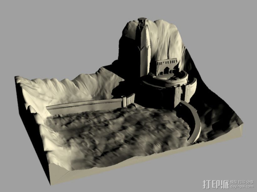 圣盔谷 指环王  3D打印模型渲染图