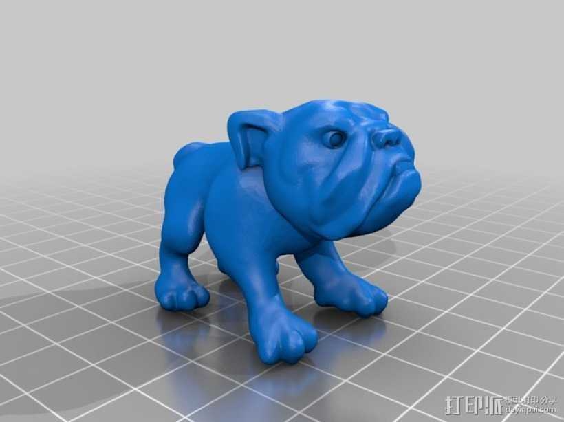 斗牛犬 3D打印模型渲染图