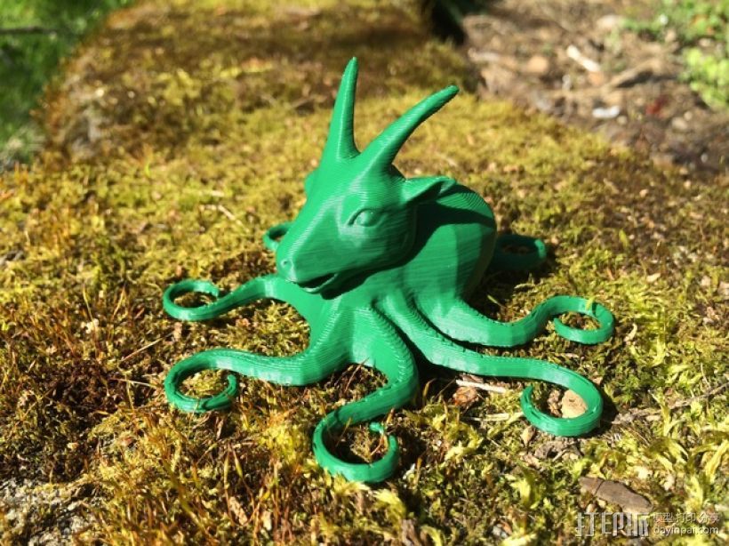 山羊章鱼 3D打印模型渲染图