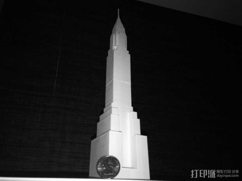 克莱斯勒大厦 3D打印模型渲染图