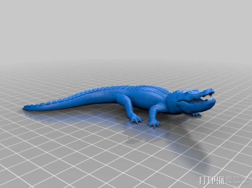 短吻鳄 3D打印模型渲染图