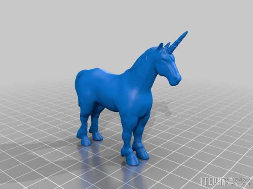 独角兽 3D打印模型渲染图