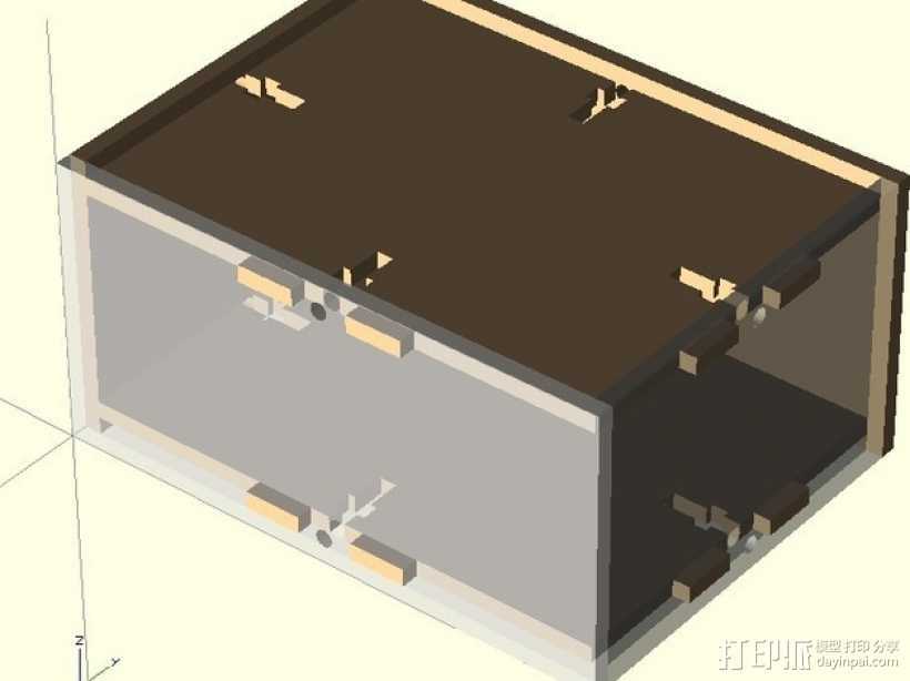 参数化激光切割盒子 3D打印模型渲染图