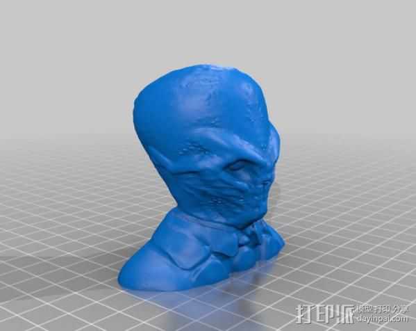 The Silence外星半身像 3D打印模型渲染图