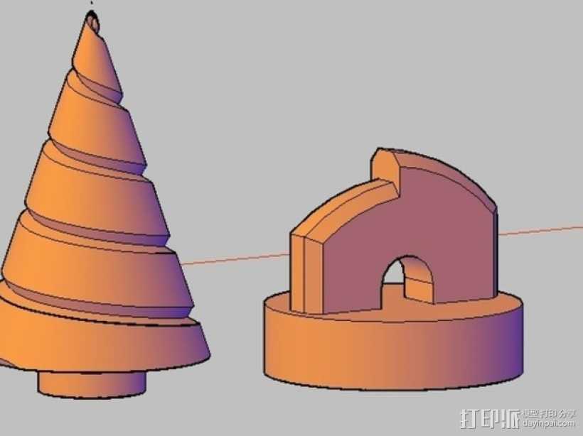锥形螺旋钻 3D打印模型渲染图