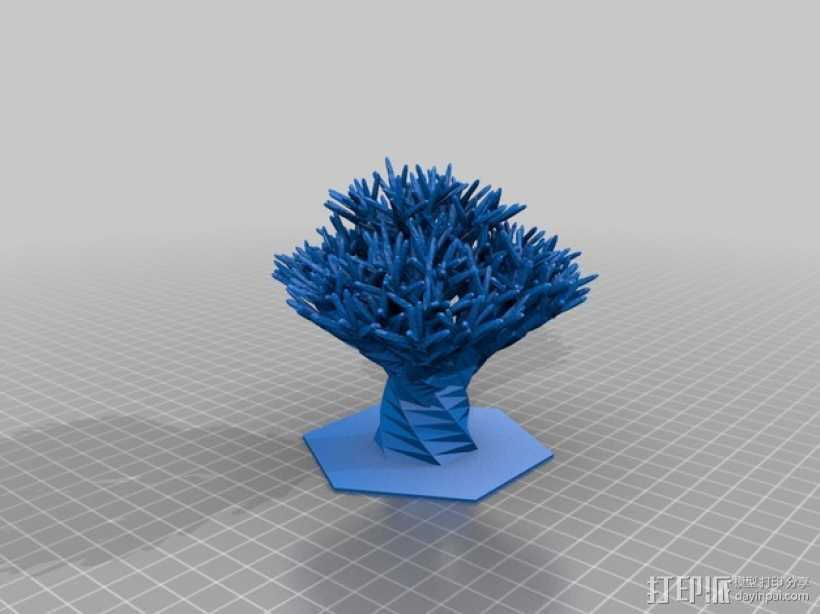 粗壮的树 3D打印模型渲染图