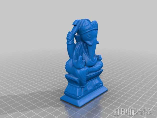 象神格涅沙 3D打印模型渲染图