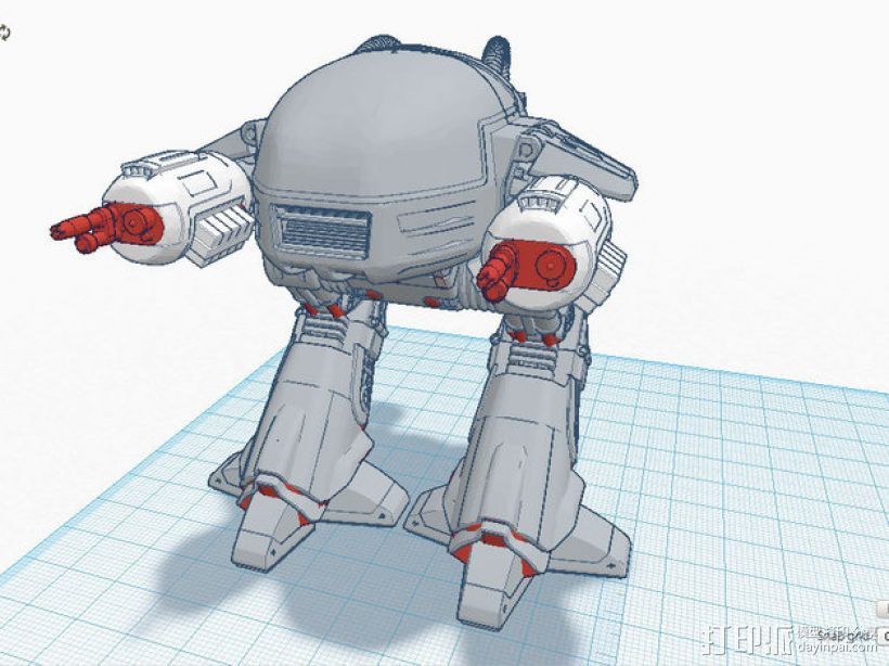 ED-209机器人 3D打印模型渲染图