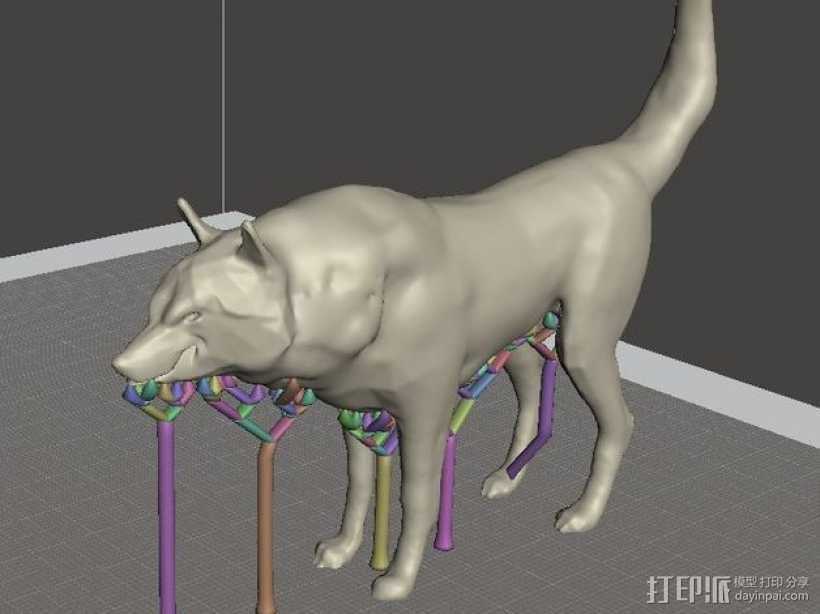 红狼 3D打印模型渲染图