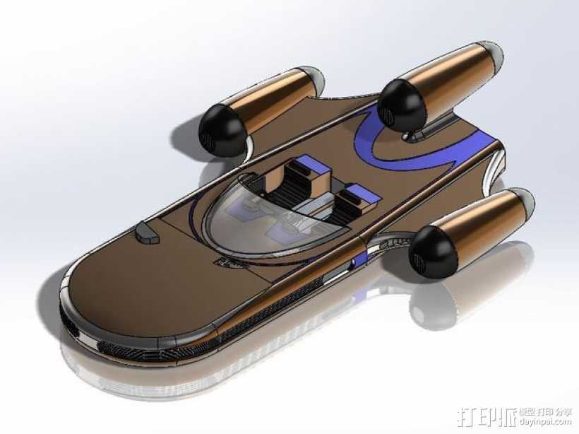 星球大战陆行艇 3D打印模型渲染图