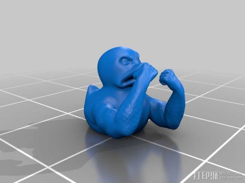 邪恶健壮的鸭子 3D打印模型渲染图