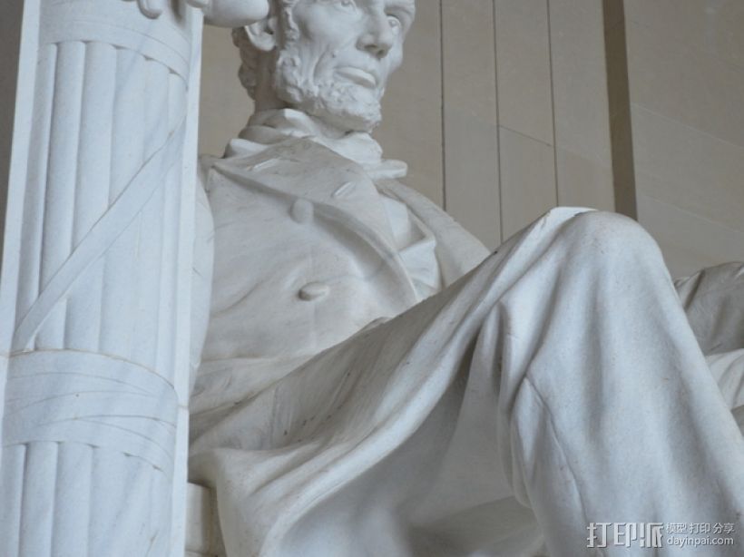 林肯雕塑  3D打印模型渲染图