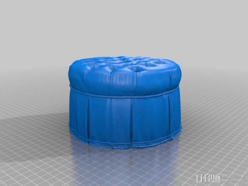 圆形沙发凳 3D打印模型渲染图