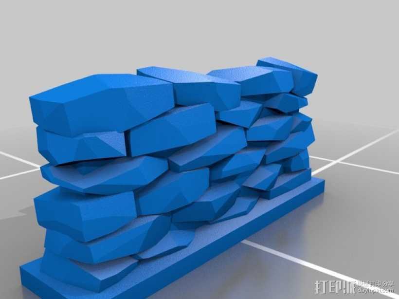 石墙 3D打印模型渲染图