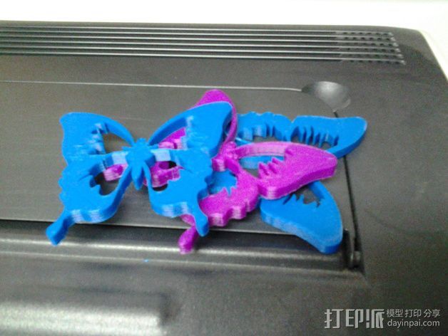 蝴蝶 装饰物 3D打印模型渲染图