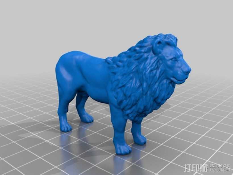 狮子 3D打印模型渲染图