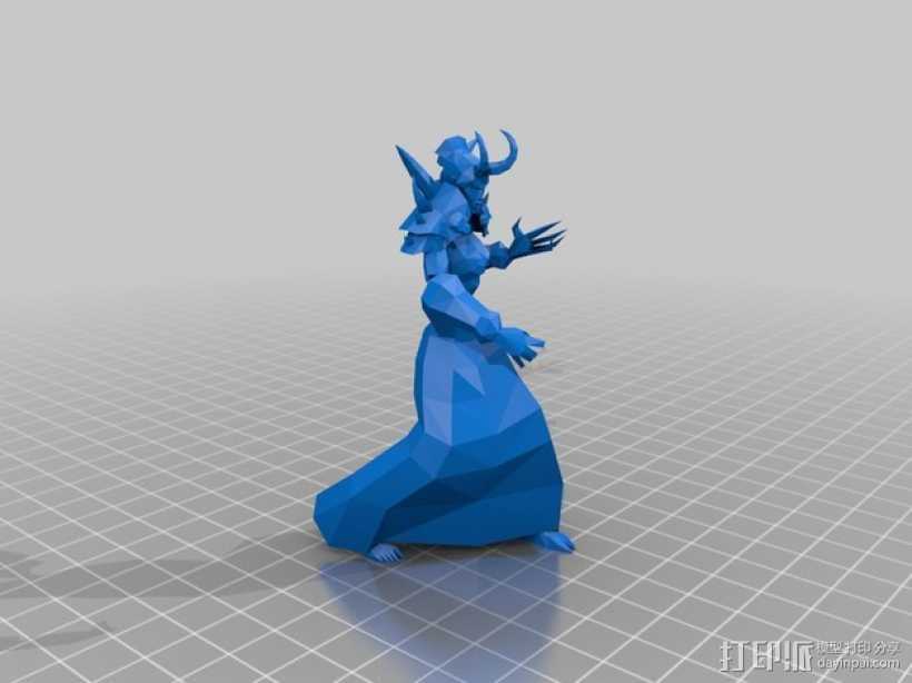 魔兽争霸 亡灵女战士 3D打印模型渲染图