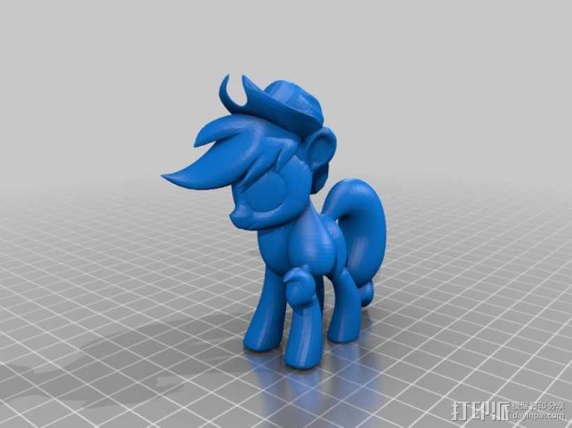 我的小马驹 Applejack模型 3D打印模型渲染图