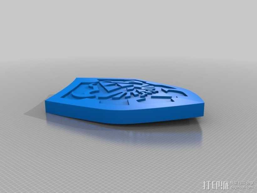 Hylian 保护盾 3D打印模型渲染图
