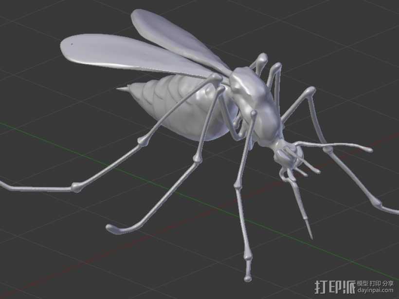 蚊子 3D打印模型渲染图