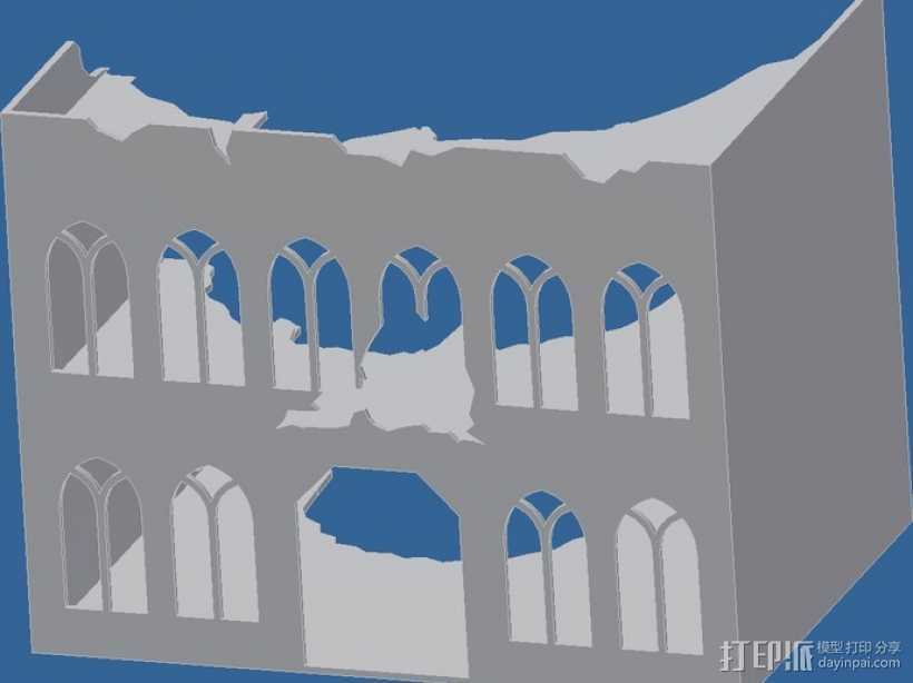 废墟建筑模型 3D打印模型渲染图