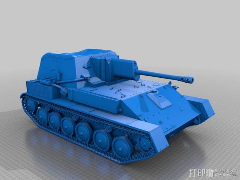 SU-76自行火炮坦克 3D打印模型渲染图