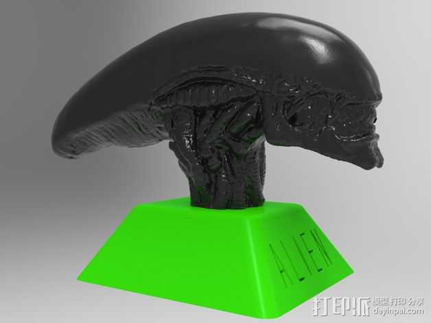外星人头部模型 3D打印模型渲染图