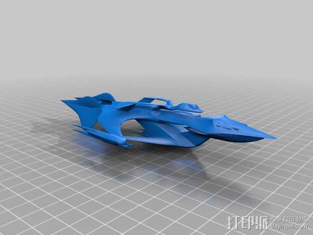 Whitestar战斗机 3D打印模型渲染图
