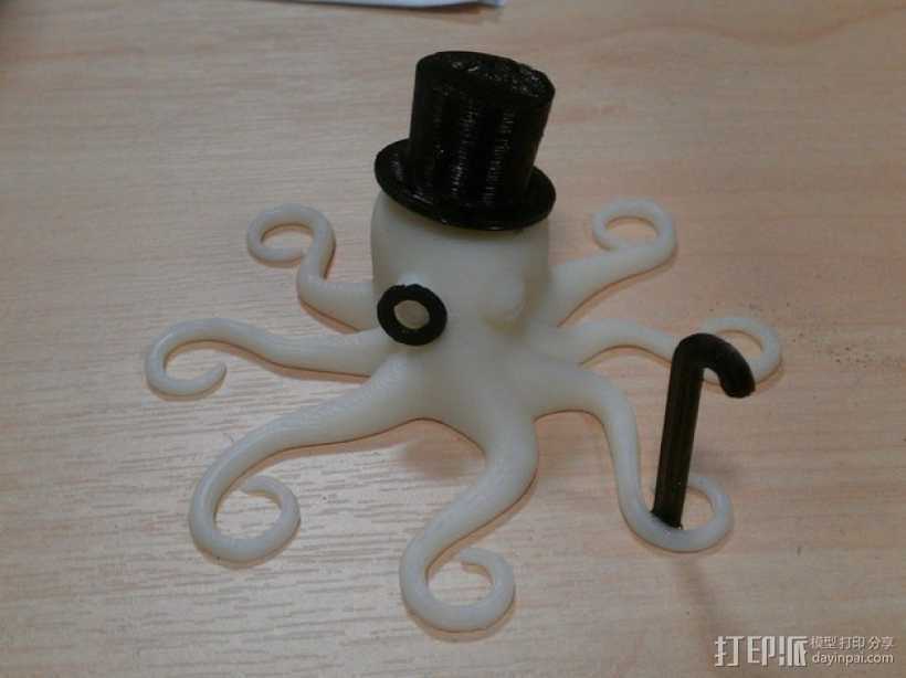 章鱼绅士 3D打印模型渲染图