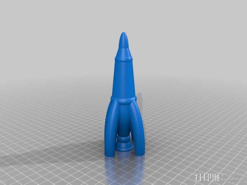 Retro 002火箭  3D打印模型渲染图