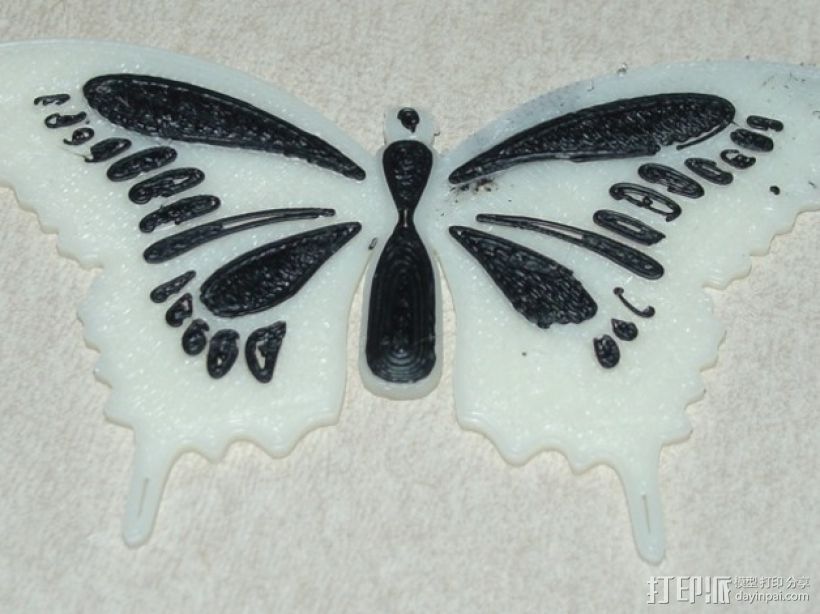 蝴蝶 3D打印模型渲染图