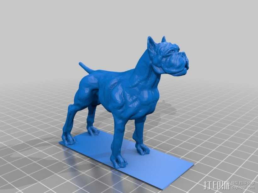斗牛犬 3D打印模型渲染图